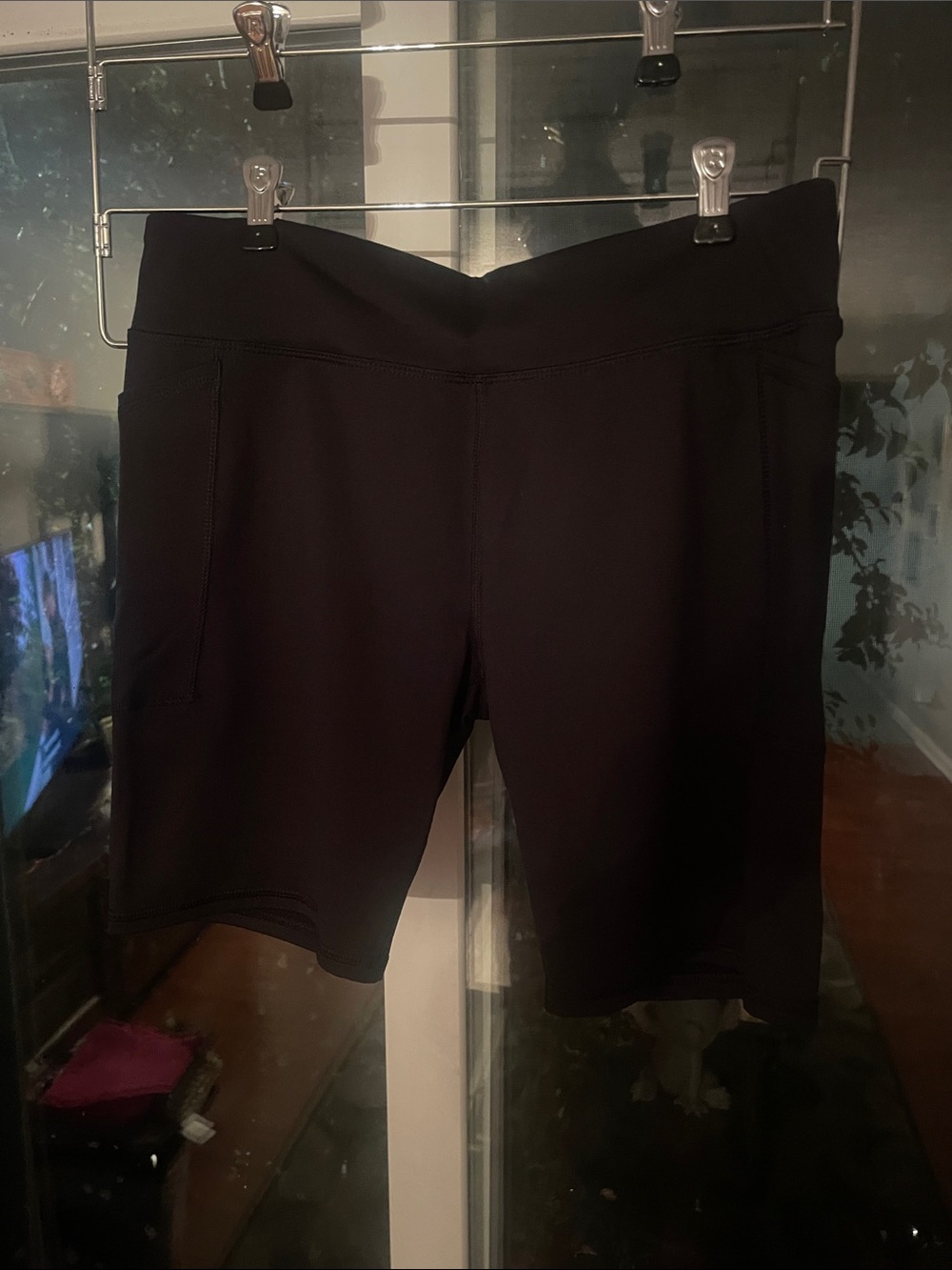 Women's Black Athletic Pocketed Bike Shorts
